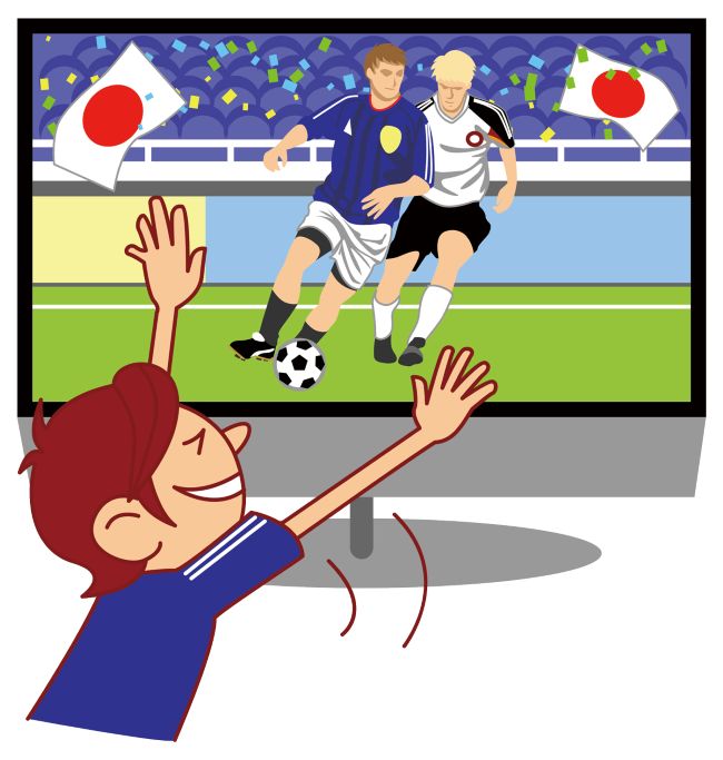 サッカーのワールドカップをテレビで鑑賞